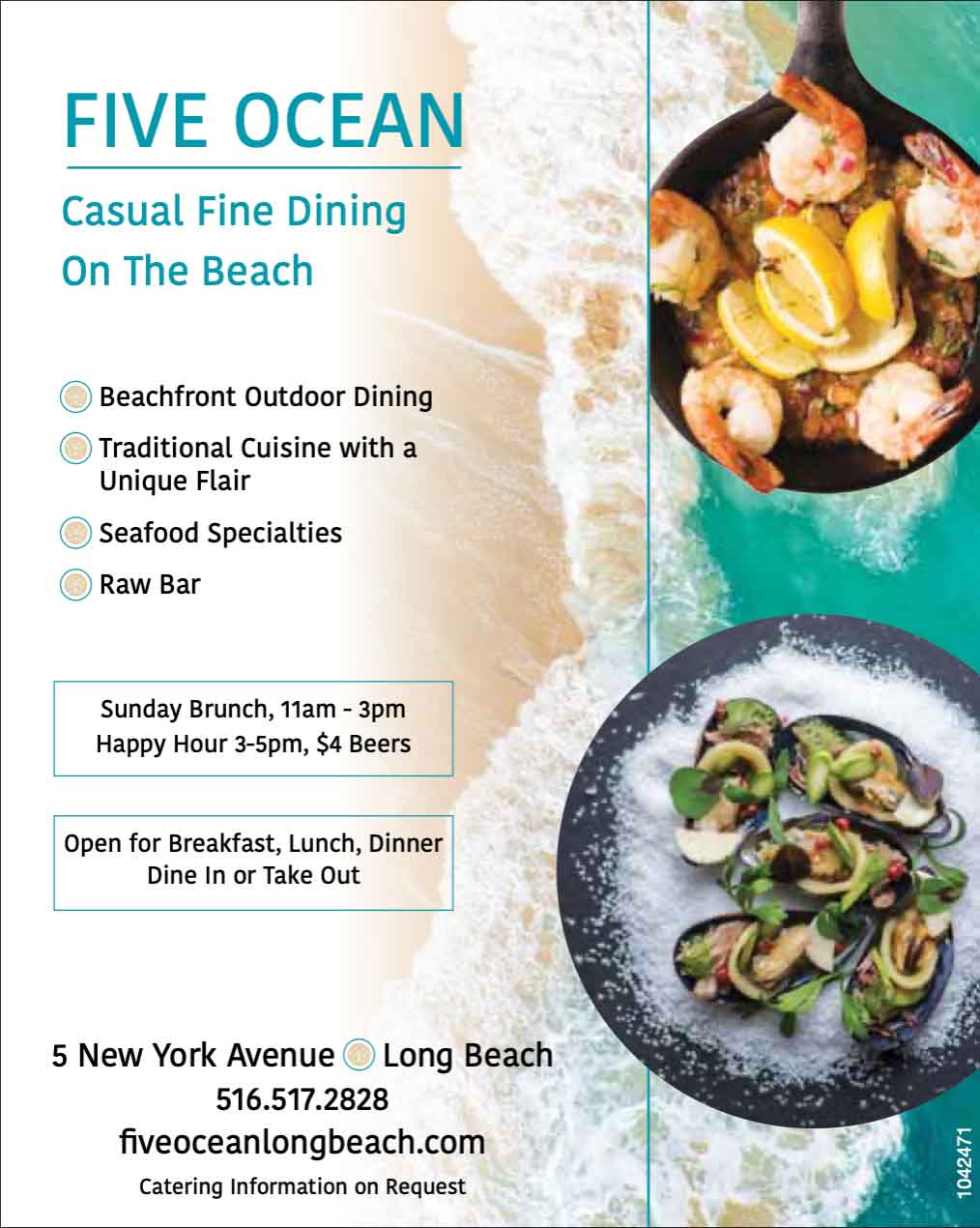 Restaurant advertisement for Five Ocean