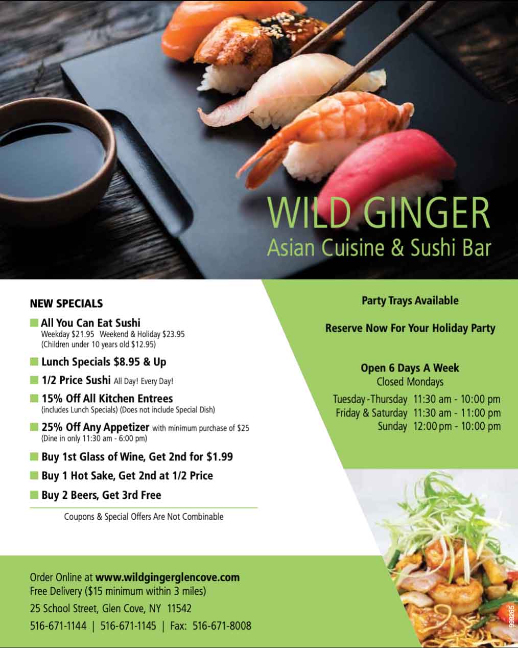 Restaurant advertisement for Wild Ginger