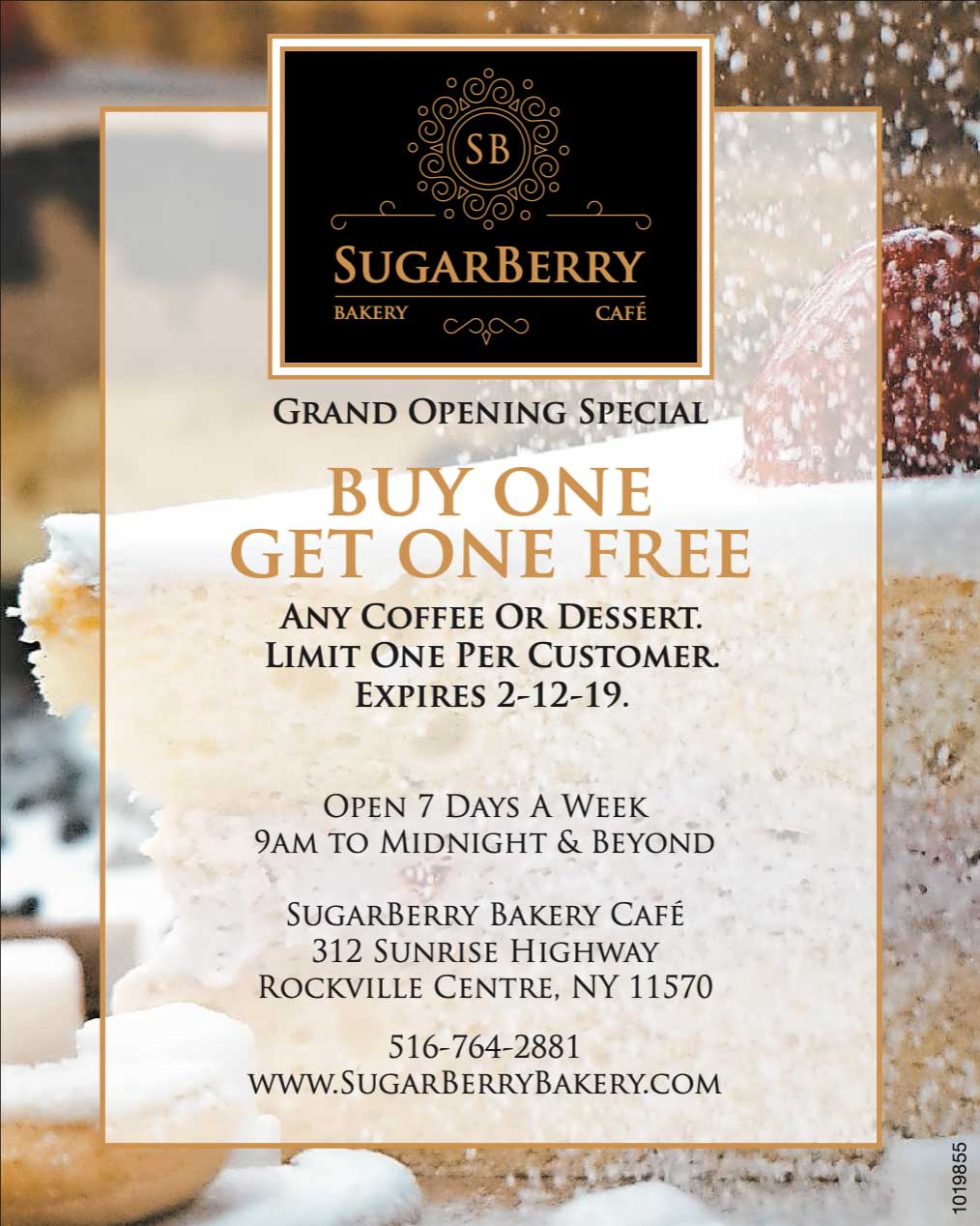 Restaurant advertisement for SugarBerry Bakery Cafe
