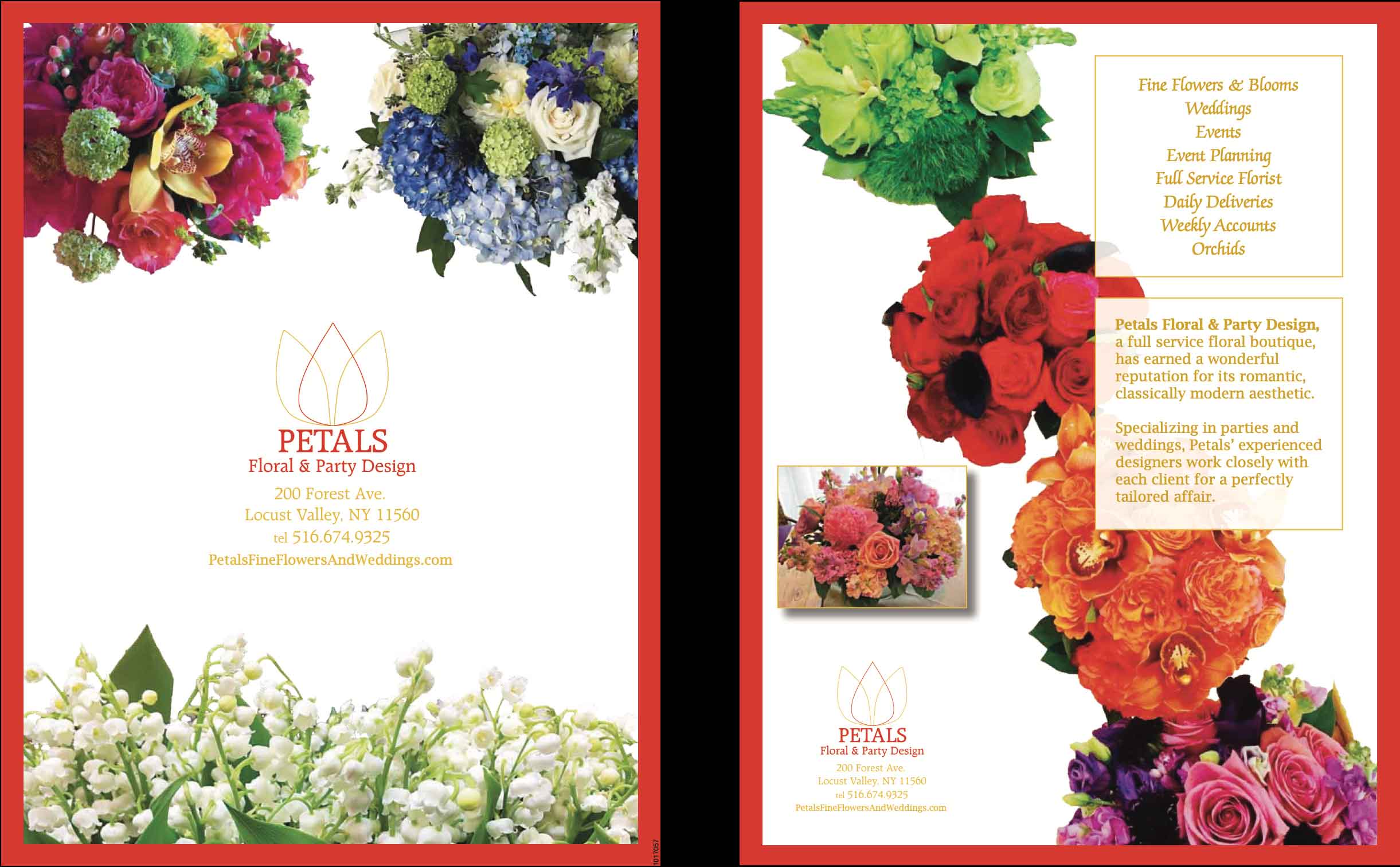 Floral shop flyer for Petals Floral & Party Design