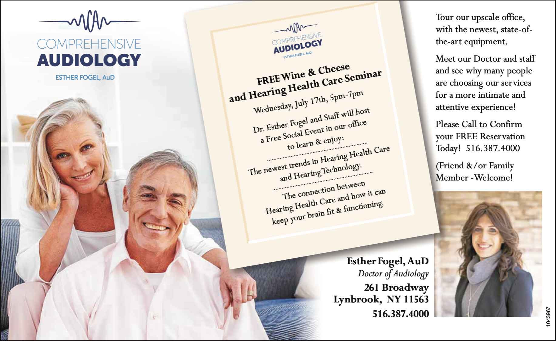 Audiology services advertisement for Comprehensive Audiology