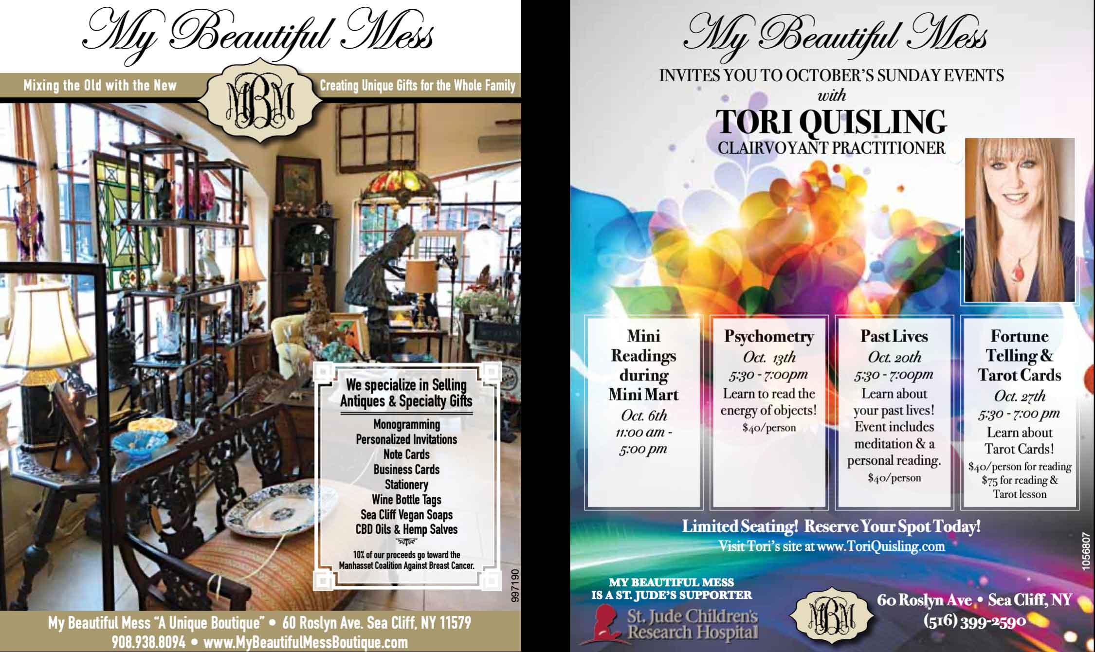 Gift shop sales and program advertisements for My Beautiful Mess