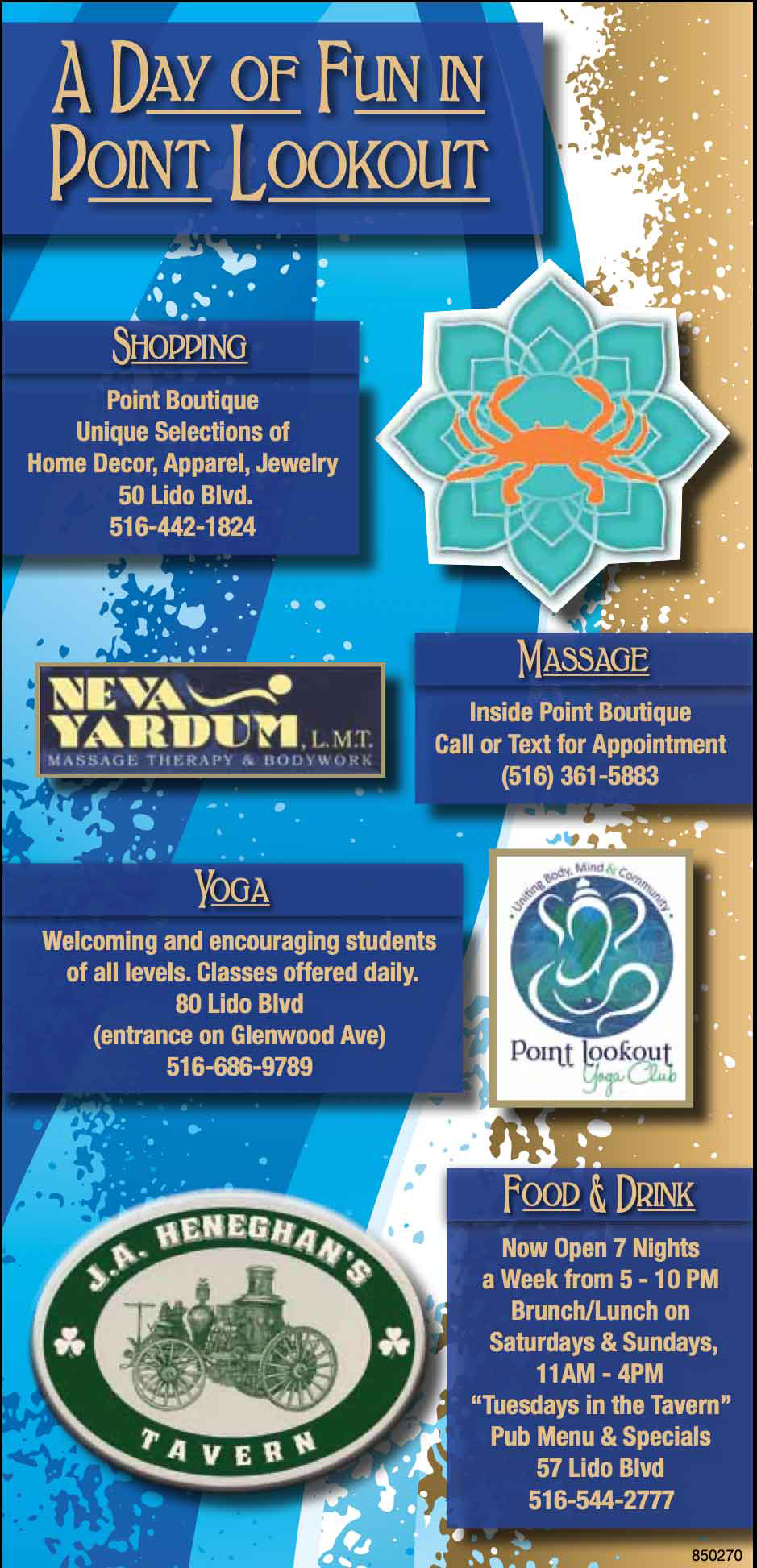 Community businesses promotion advertisement for Point Lookout